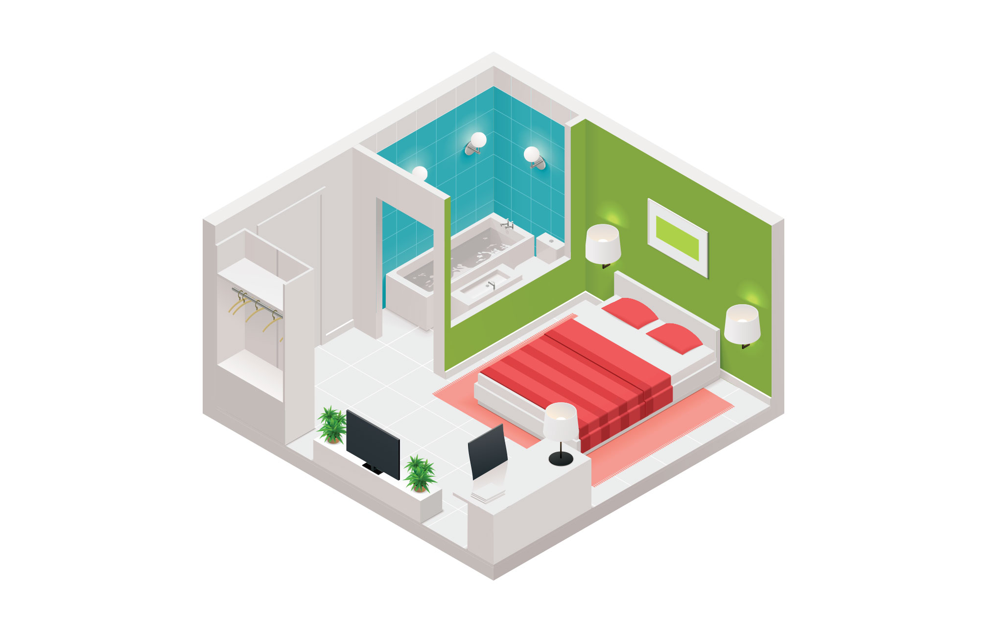 5. This is an elevation drawing of a bedroom.