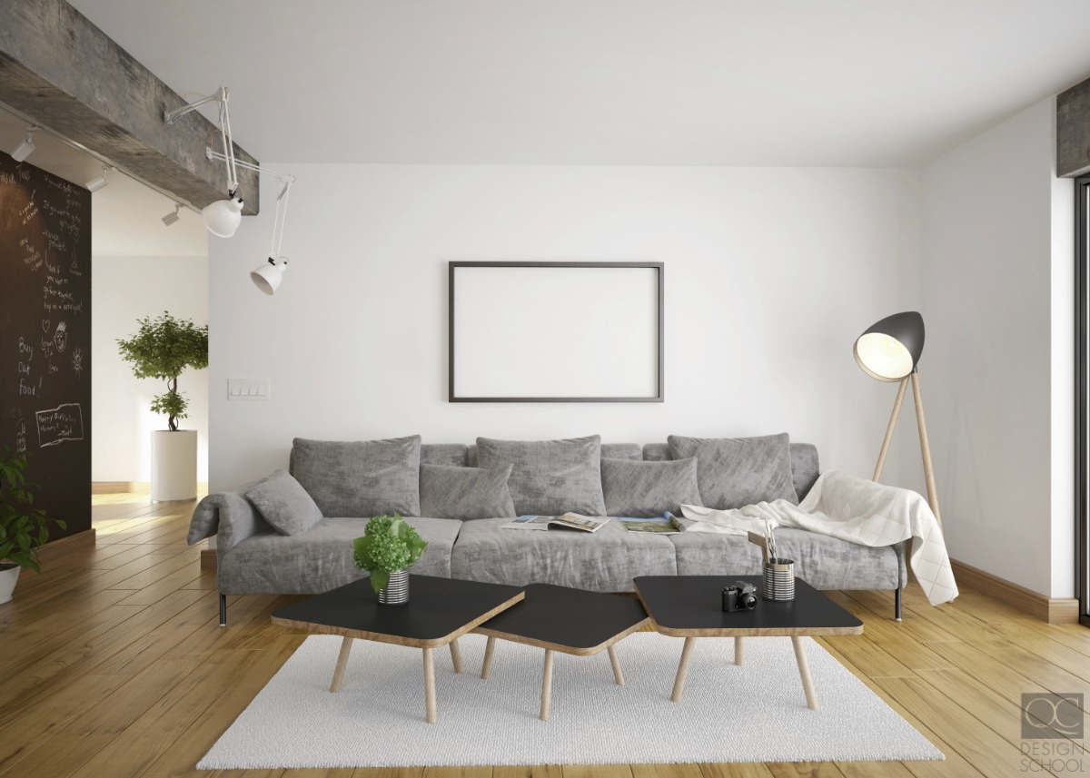 living room with modern home design