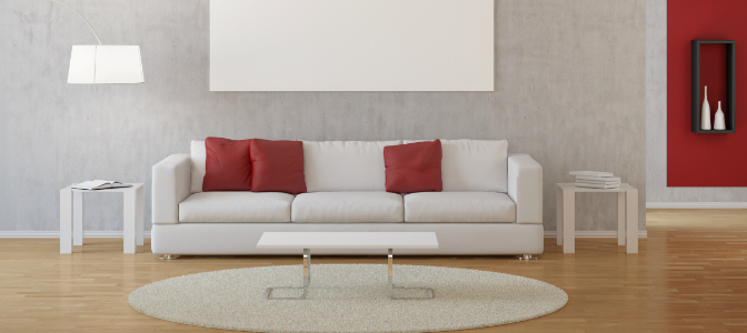 Clean simple living room