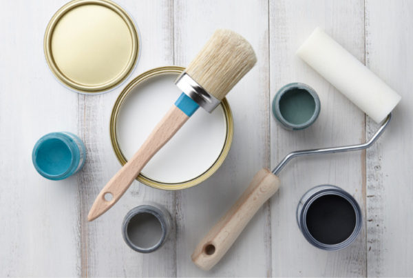 color consultant works with paints for a design client